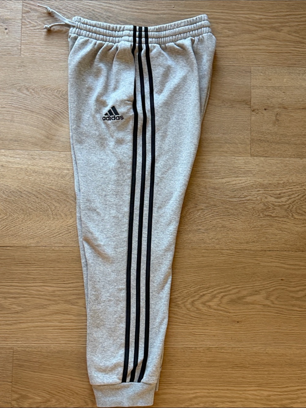 adidas Gray Jogger Sweatpants with Black Stripes